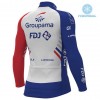 Tenue Cycliste Manches Longues et Collant à Bretelles 2018 FDJ Hiver Thermal Fleece N001